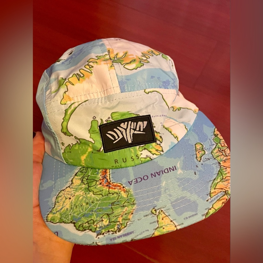 Baseball Hat with World Map Print